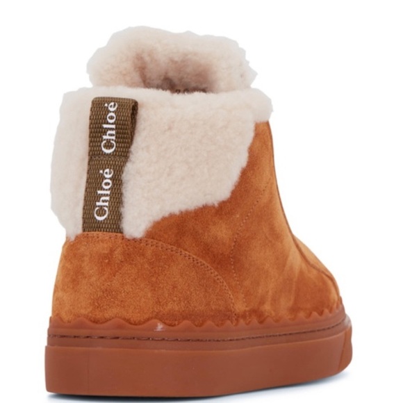 NWT gorgeous Chloe Lauren Crosta fur high top sneakers cosy Eu 41 9.5 - Picture 4 of 12